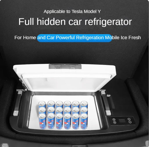 eingebauter Kühlschrank für den Subtrunk des Tesla Model Y 2019-2025